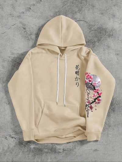 Sakura™ Felpa con Cappuccio Uomo Grafica Fiori di Ciliegio