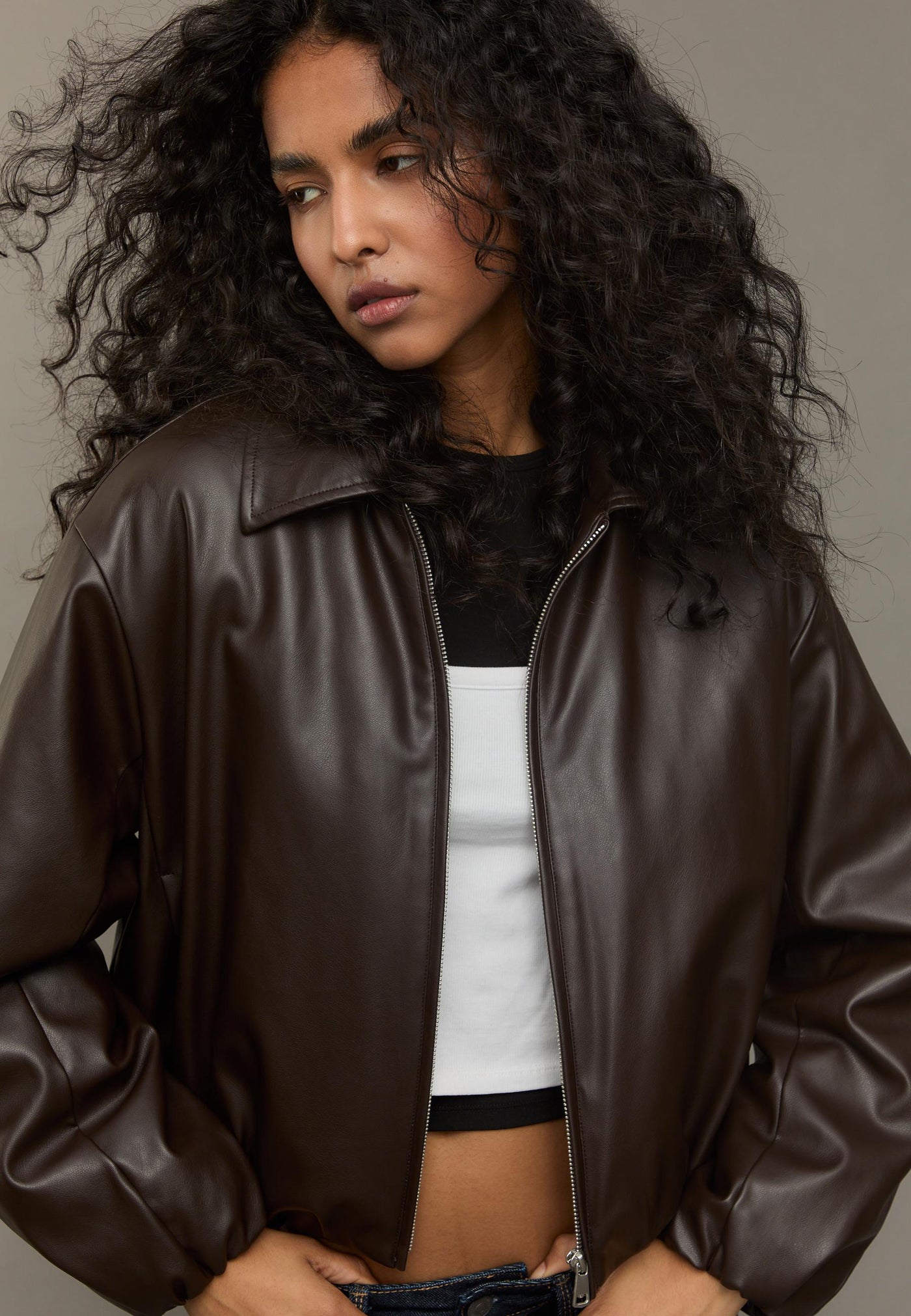 Natasha™ Bomber in Ecopelle