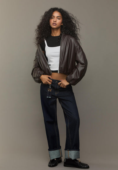 Natasha™ Bomber in Ecopelle