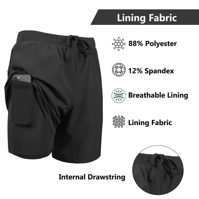 3-Pack ActiveFlex™ Shorts 2-in-1 Uomo ad Asciugatura Rapida