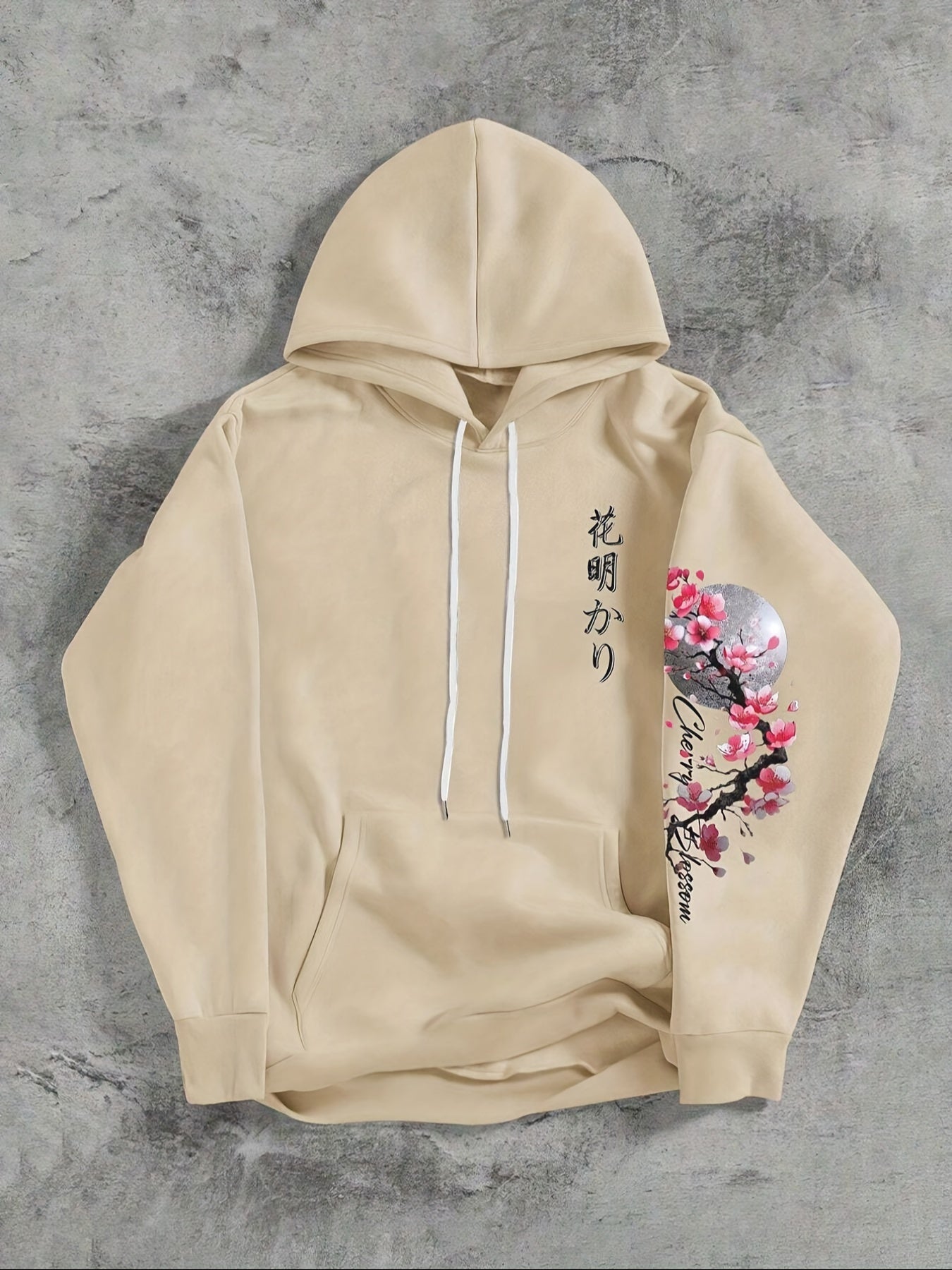 Sakura™ Felpa con Cappuccio Uomo Grafica Fiori di Ciliegio