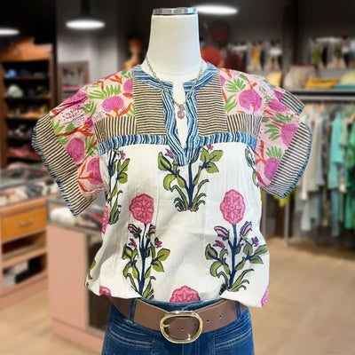 Uriella™ Blusa Boho Ricamata