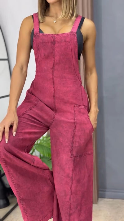TutaCasual™ Salopette Donna Gamba Larga con Doppie Tasche
