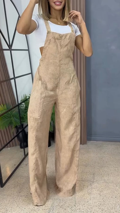 TutaCasual™ Salopette Donna Gamba Larga con Doppie Tasche