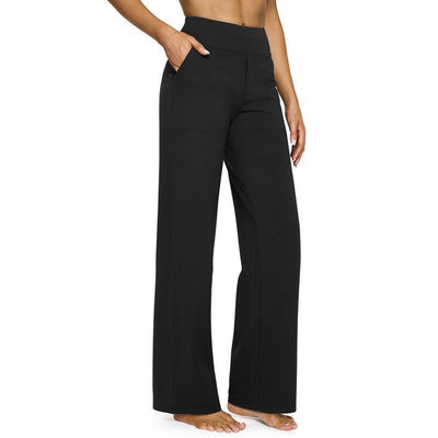 Elaris™ – Pantaloni a Vita Alta a Gamba Larga con Tasche