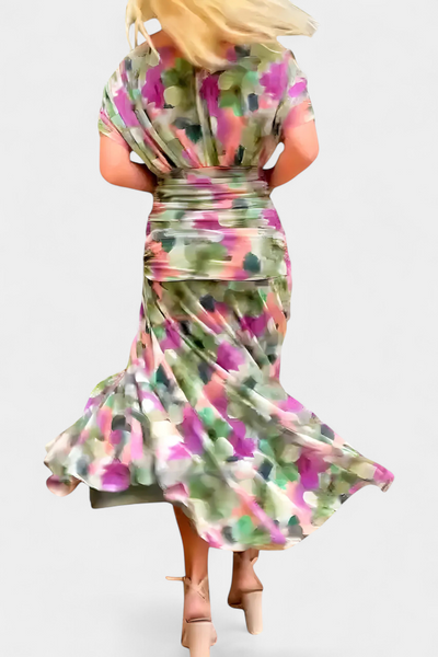 Alondra™ Abito Lungo Floreale con Scollo a V