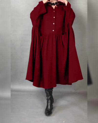 Marielle™ | Abito Oversize A-Line con Colletto a Bottoni