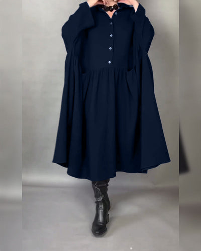 Marielle™ | Abito Oversize A-Line con Colletto a Bottoni