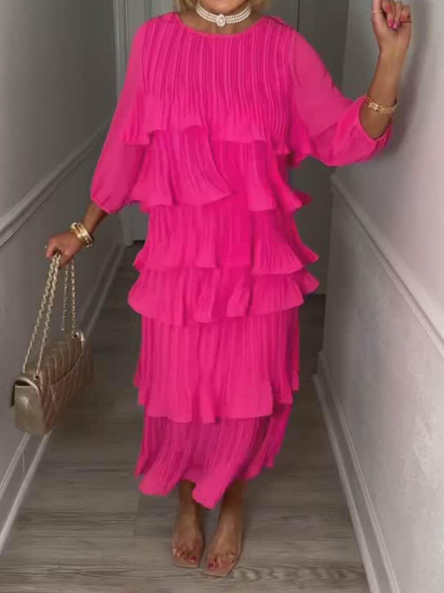 VolantÉlite™ Abito Maxi Elegante con Rouches