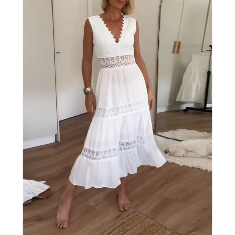 Lysandra™ Abito Elegante in Pizzo con Scollo a V
