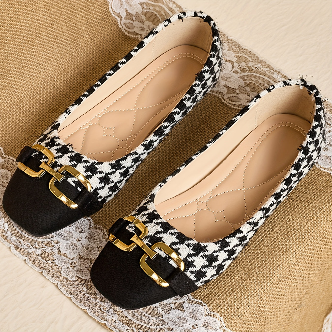 GoldHound™ Ballerine Mary Jane a Punta Quadrata