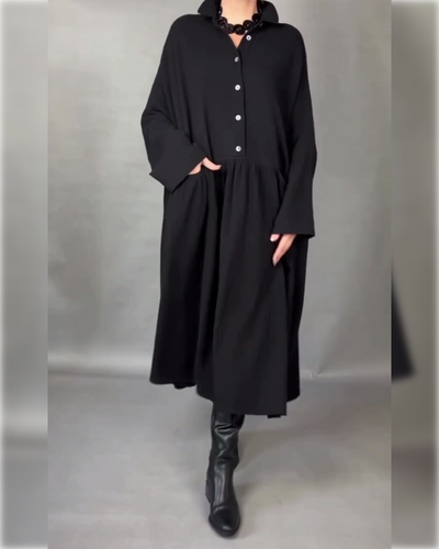Marielle™ | Abito Oversize A-Line con Colletto a Bottoni