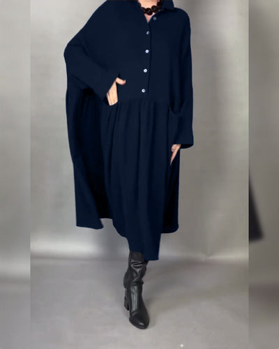 Marielle™ | Abito Oversize A-Line con Colletto a Bottoni