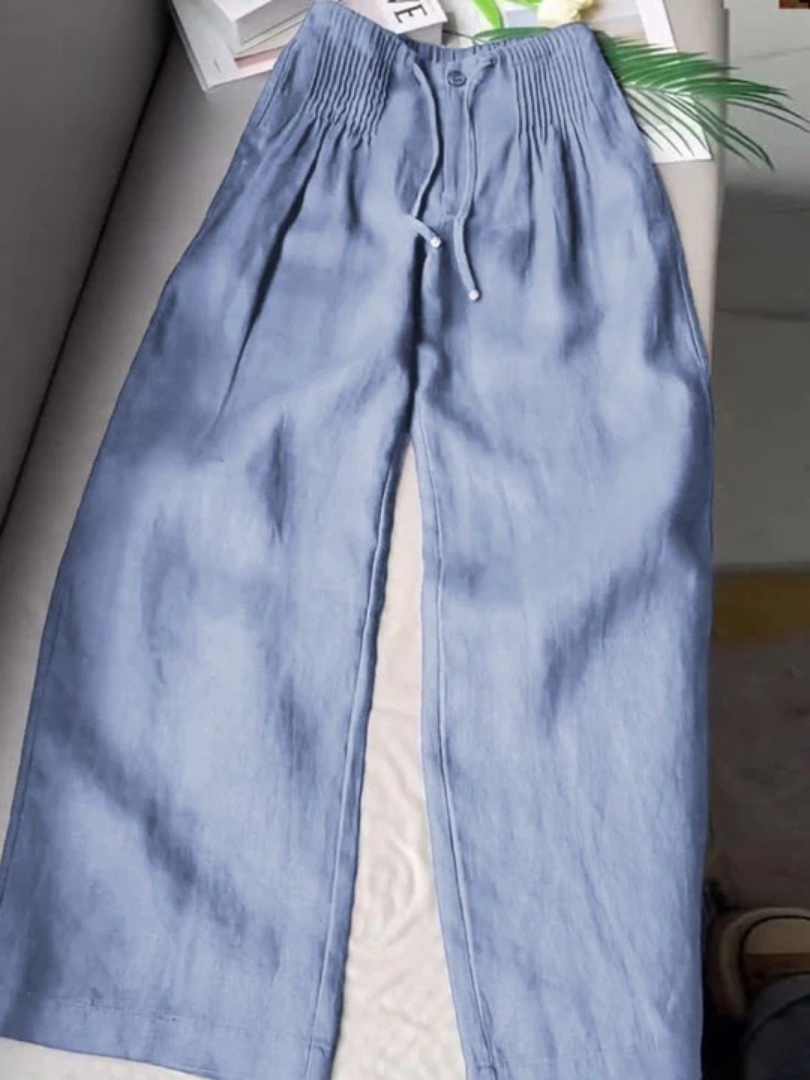 Sophie™ Pantaloni a Gamba Larga in Cotone e Lino