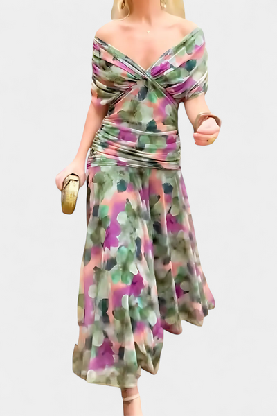 Alondra™ Abito Lungo Floreale con Scollo a V