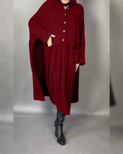 Marielle™ | Abito Oversize A-Line con Colletto a Bottoni