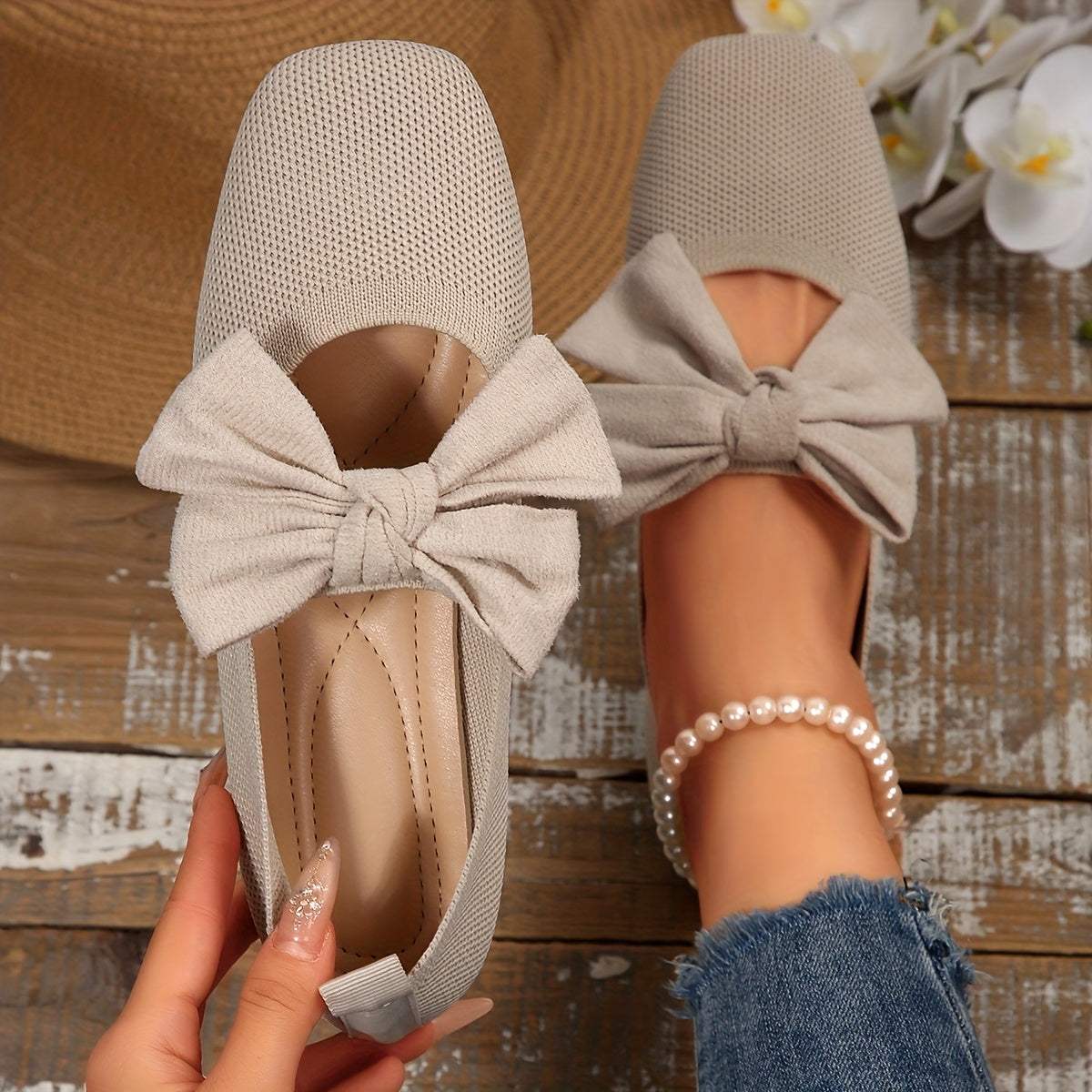 BellaBow™ Ballerine Slip-On Traspiranti con Fiocco