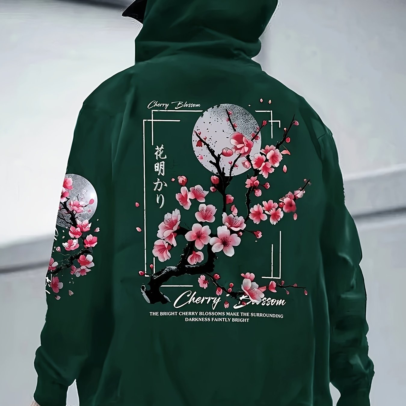 Sakura™ Felpa con Cappuccio Uomo Grafica Fiori di Ciliegio