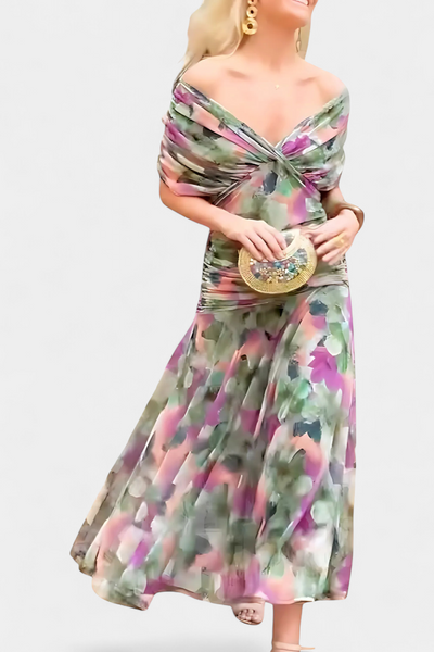 Alondra™ Abito Lungo Floreale con Scollo a V