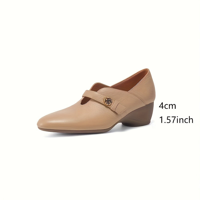 NeroGrace™ Ballerine Eleganti con Cinturino e Tacco Basso