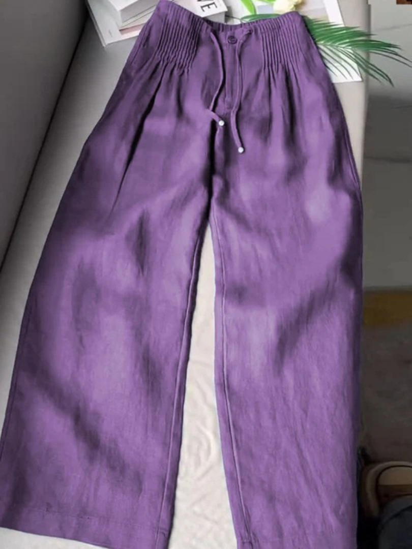 Sophie™ Pantaloni a Gamba Larga in Cotone e Lino