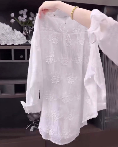 Isabella™ Camicia Ricamata a Spalle Cadenti