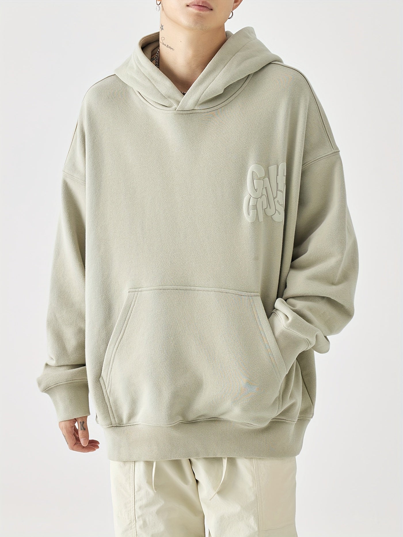GolfCross™ Felpa con Cappuccio Uomo Beige Streetwear