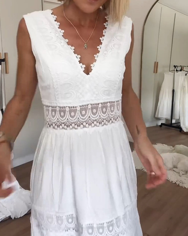 Lysandra™ Abito Elegante in Pizzo con Scollo a V