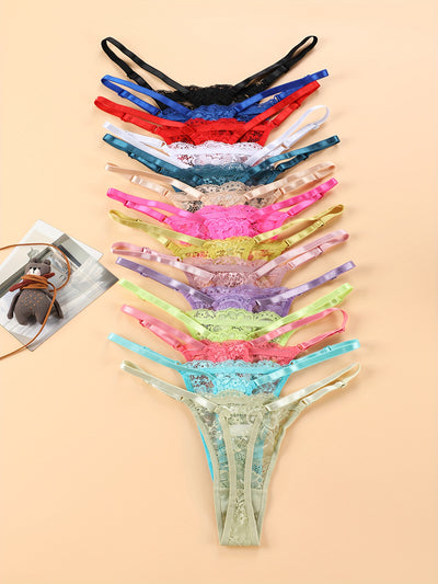 LaceBloom™ Set 14 Tanga in Pizzo a Vita Bassa