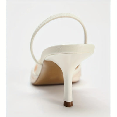 LuceDorata™ Mules Eleganti con Punta Champagne e Tacco Alto