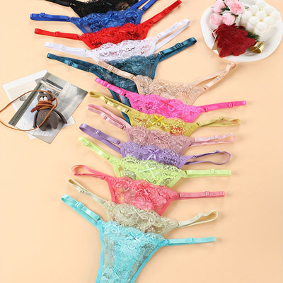 LaceBloom™ Set 14 Tanga in Pizzo a Vita Bassa