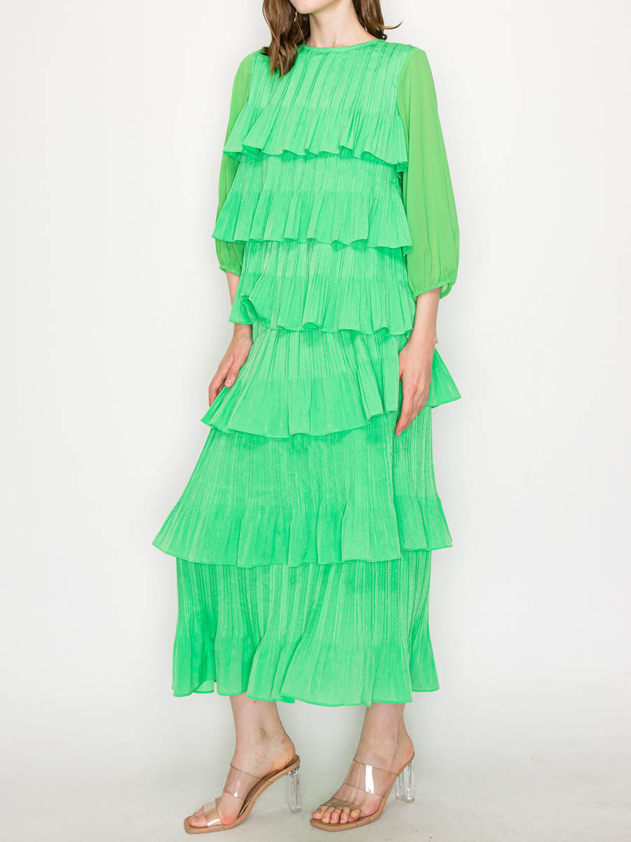 VolantÉlite™ Abito Maxi Elegante con Rouches