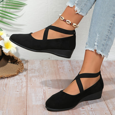 EleganStep™ Ballerine Eleganti Nere con Cinturini Elastici