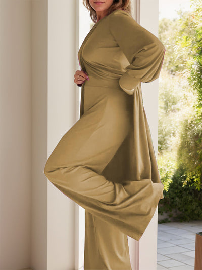 Arielle – Completo Maglia a Maniche Lunghe e Pantaloni con Spacco