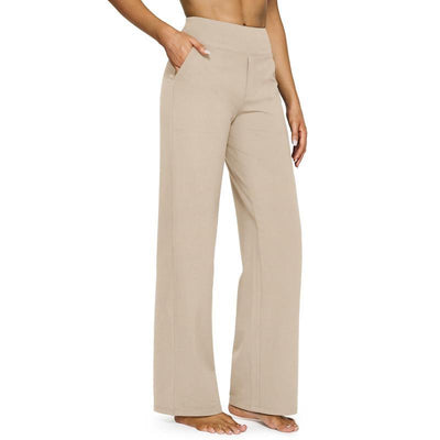 Elaris™ – Pantaloni a Vita Alta a Gamba Larga con Tasche