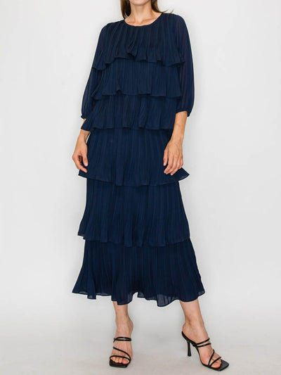 VolantÉlite™ Abito Maxi Elegante con Rouches