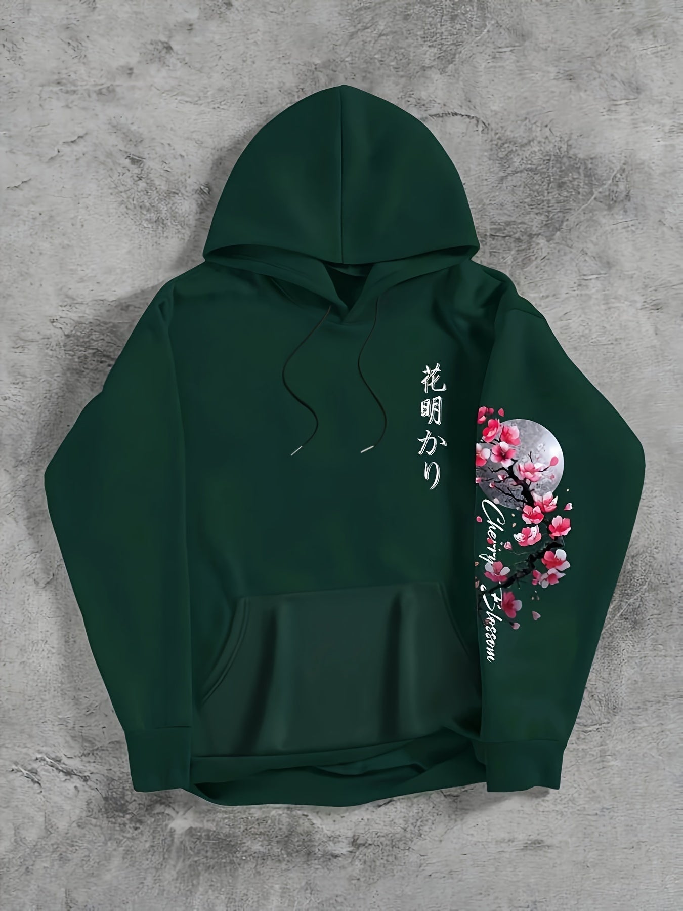 Sakura™ Felpa con Cappuccio Uomo Grafica Fiori di Ciliegio