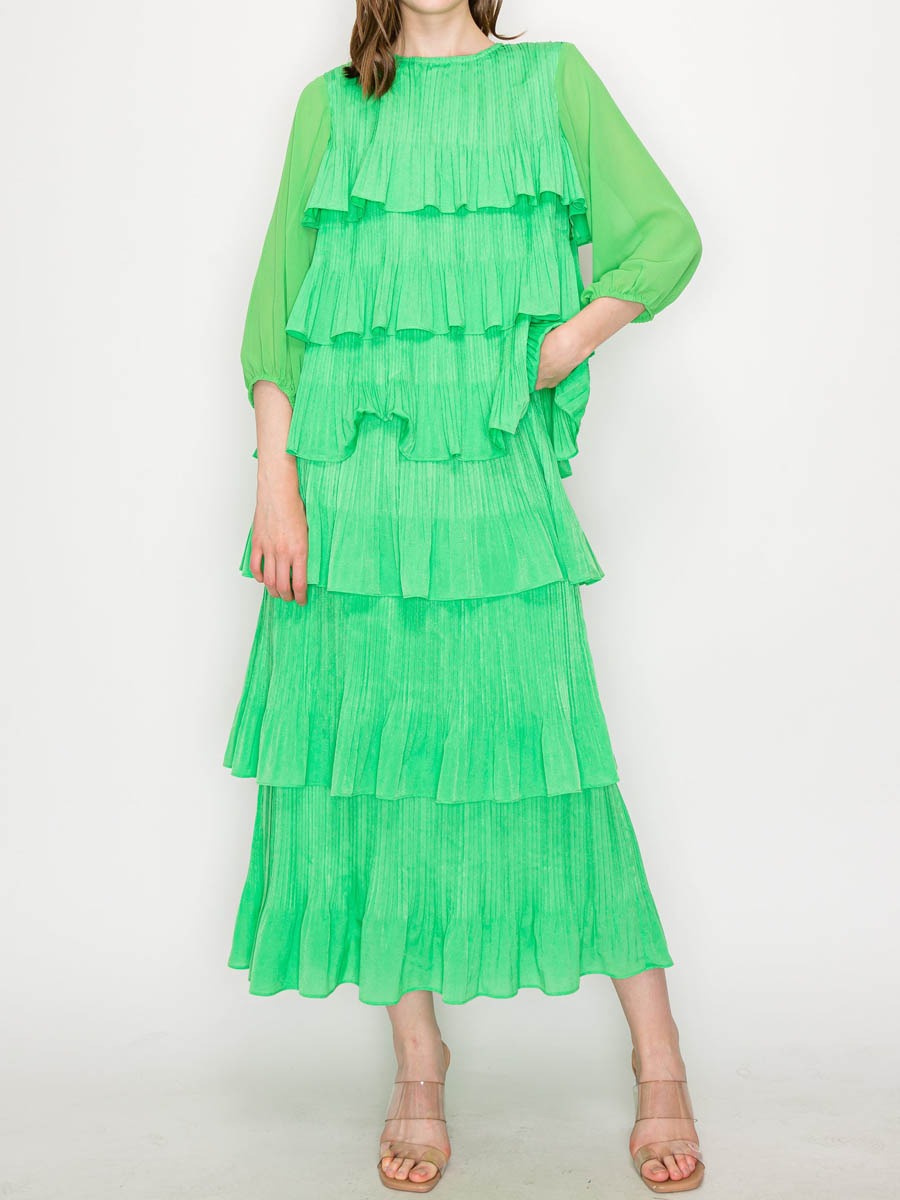 VolantÉlite™ Abito Maxi Elegante con Rouches