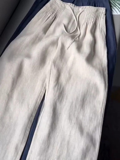 Sophie™ Pantaloni a Gamba Larga in Cotone e Lino