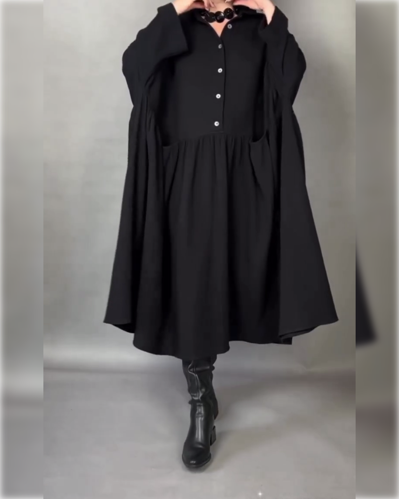 Marielle™ | Abito Oversize A-Line con Colletto a Bottoni