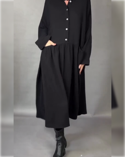 Marielle™ | Abito Oversize A-Line con Colletto a Bottoni