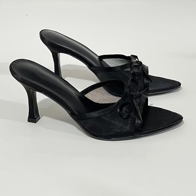VeliaBow™ Sandali Eleganti con Rete e Fiocco