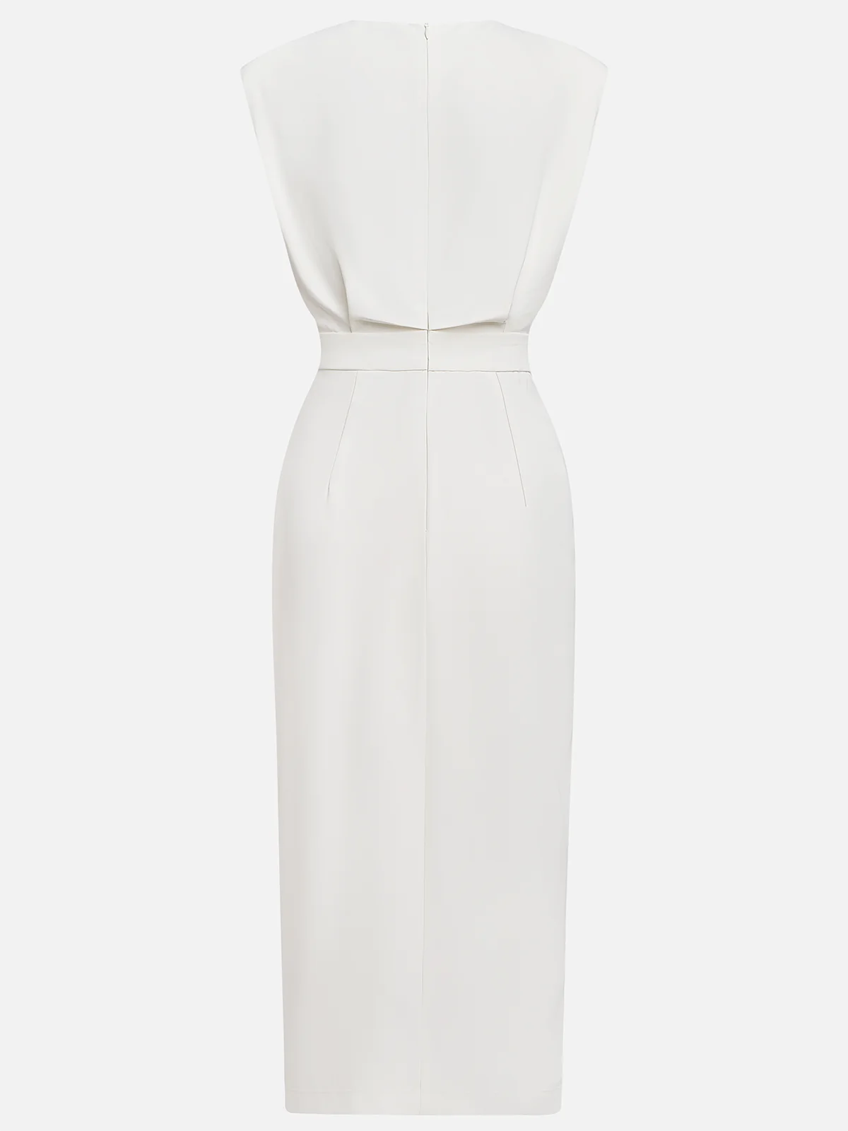 Elowen™ | Abito Midi Elegante con Spacco e Scollo Rotondo