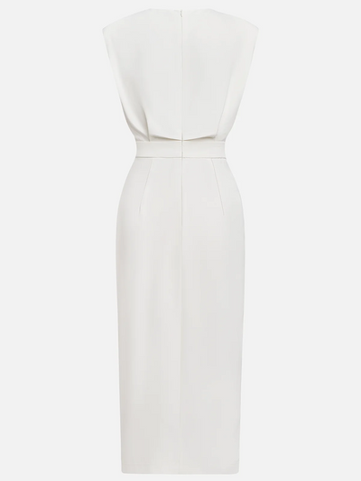 Elowen™ | Abito Midi Elegante con Spacco e Scollo Rotondo