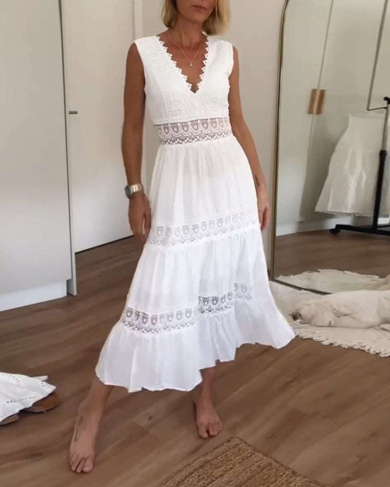 Lysandra™ Abito Elegante in Pizzo con Scollo a V