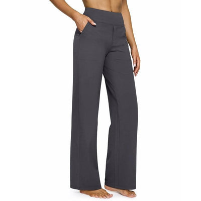 Elaris™ – Pantaloni a Vita Alta a Gamba Larga con Tasche