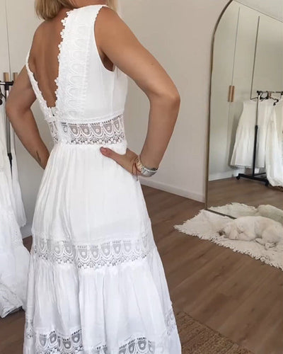 Lysandra™ Abito Elegante in Pizzo con Scollo a V
