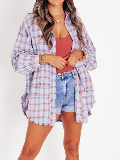 PlaidEase™ Camicia Donna a Quadri con Lavaggio Minerale
