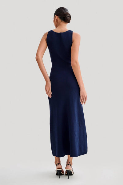 Fiona | Gebreide Mouwloze Maxi-jurk