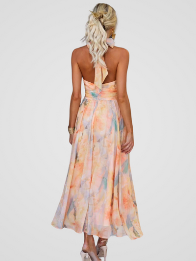Abito Fiorella – Midi Elegante con Scollo Incrociato